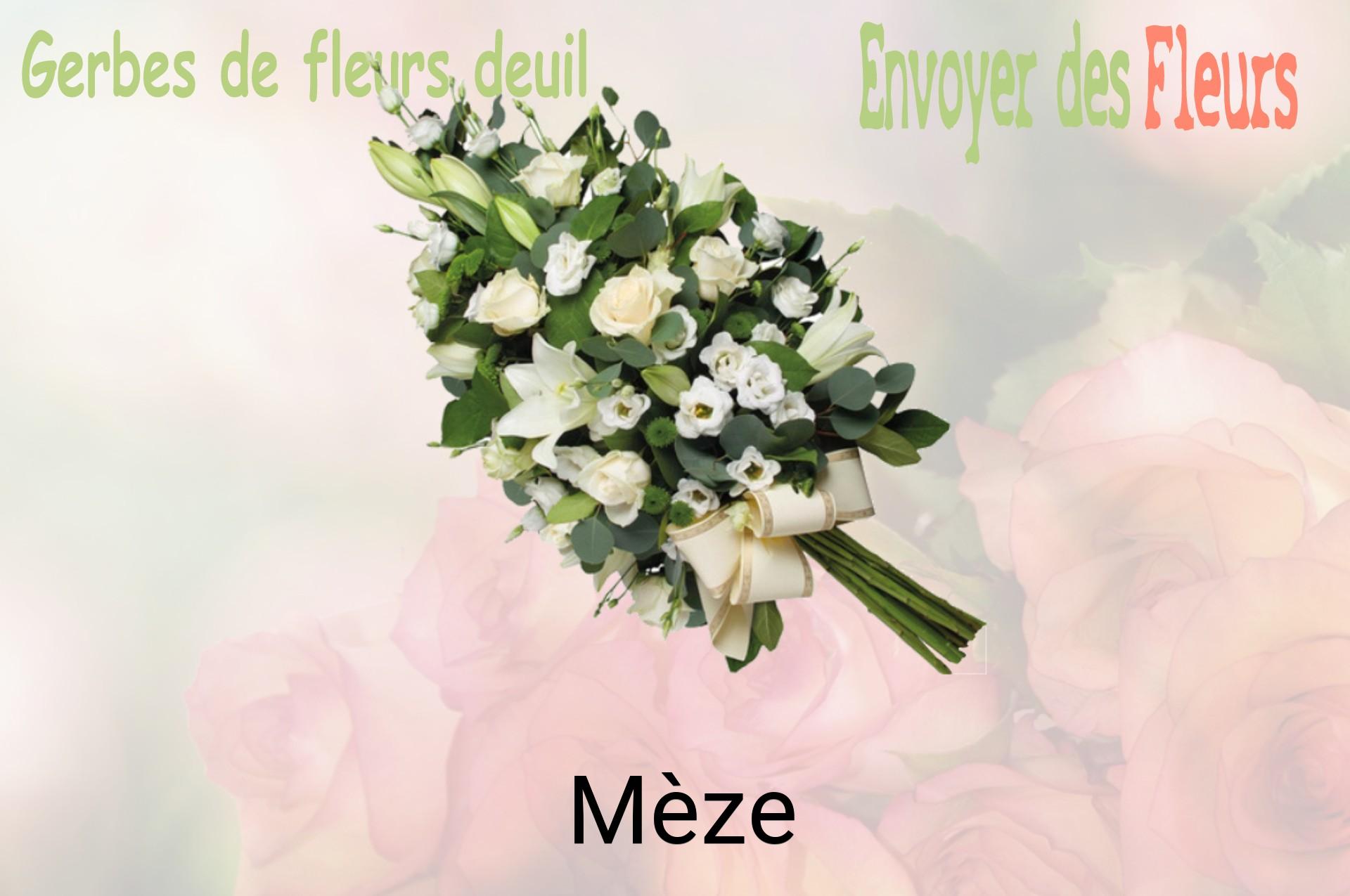 Gerbe de fleurs de deuil livrée à Mèze